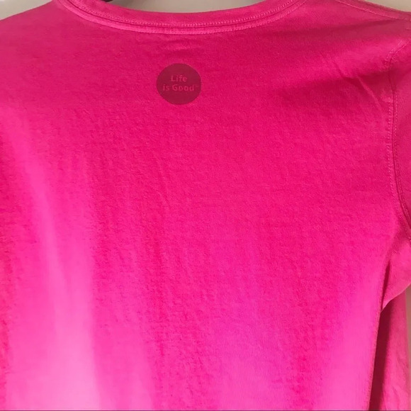 Life is Good Pink Crusher Tee‎ Size Small Myrtle Beach Barbie Pink Vacay Ocean S - Picture 7 of 7